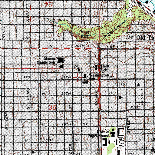 Topographic Map of Washington - Hoyt Elementary School, WA