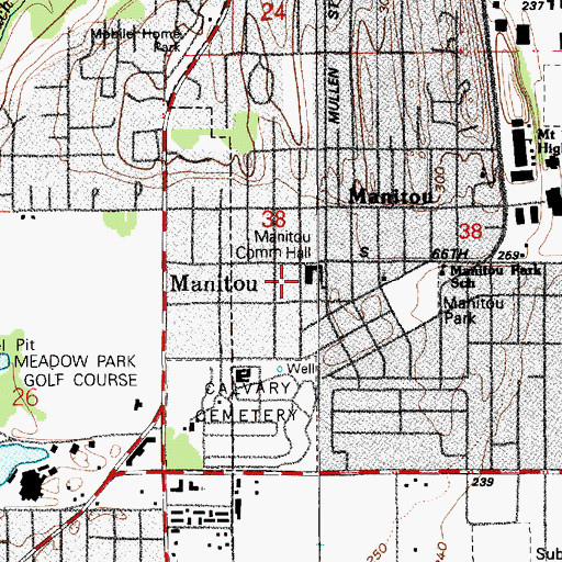 Topographic Map of Manitou Elementary School, WA