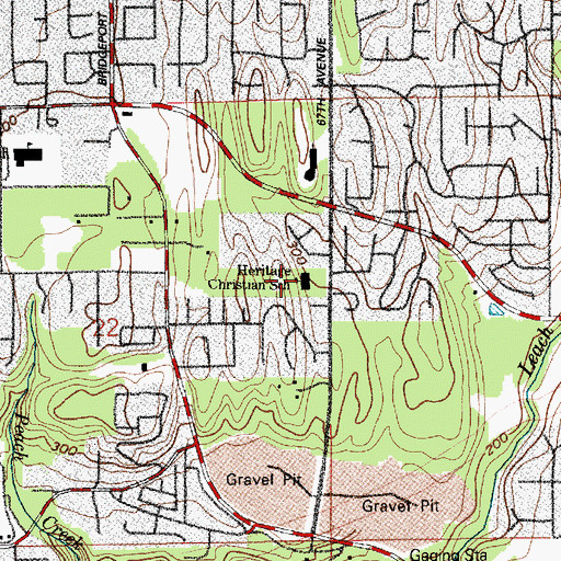 Topographic Map of Heritage Christian School, WA