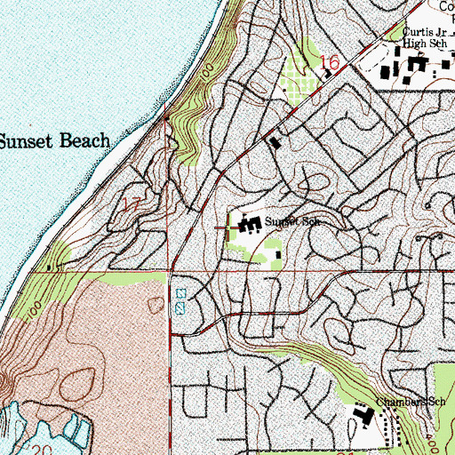 Topographic Map of Sunset Elementary School, WA