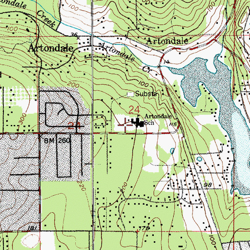Topographic Map of Artondale Elementary School, WA