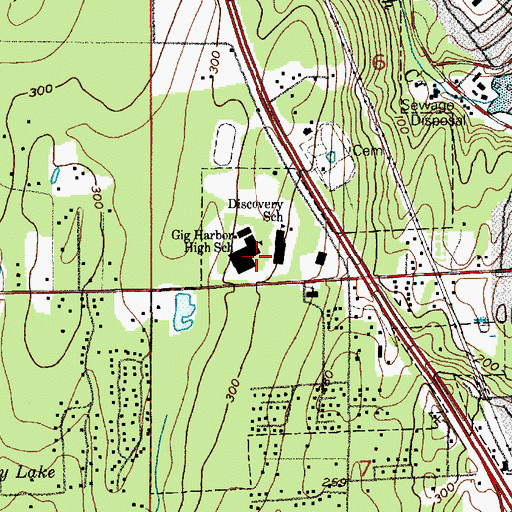 Topographic Map of Discovery Elementary School, WA