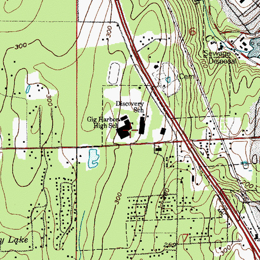 Topographic Map of Discovery Elementary School, WA