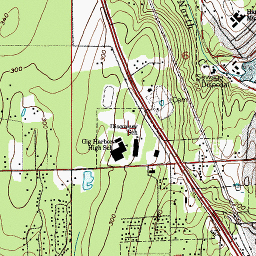 Topographic Map of Henderson Bay High School, WA