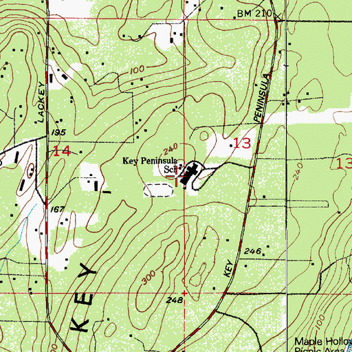 Topographic Map of Key Peninsula Middle School, WA