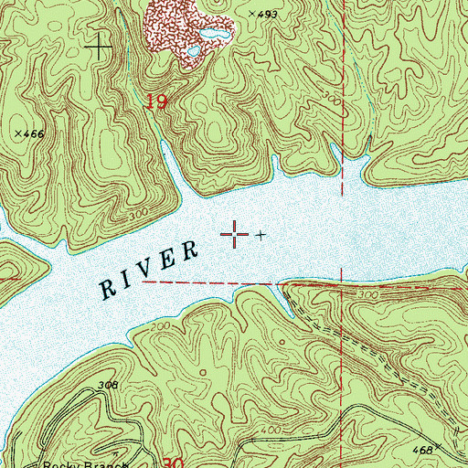 Topographic Map of Lock Number Five (historical), AL