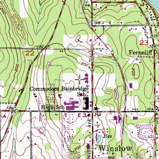 Topographic Map of Ordway Elementary School, WA