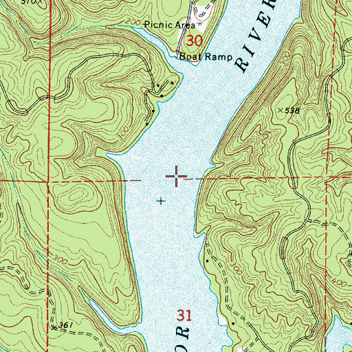 Topographic Map of Lock Number Six (historical), AL