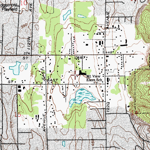 Topographic Map of Mountain View Elementary School, WA