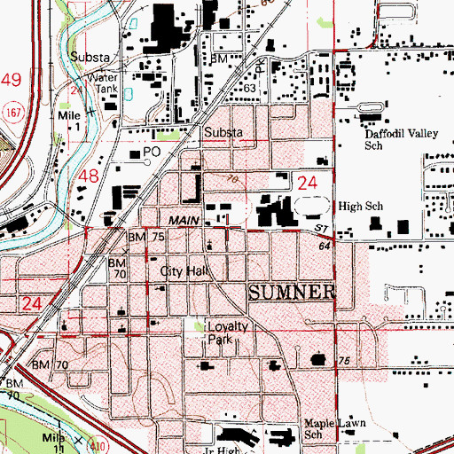 Topographic Map of Sumner Senior High School, WA