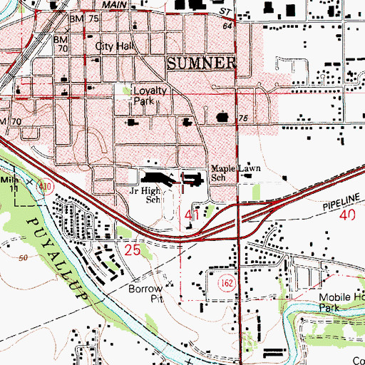 Topographic Map of Maple Lawn Elementary School, WA