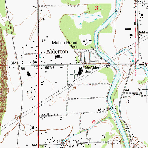 Topographic Map of McAlder Elementary School, WA