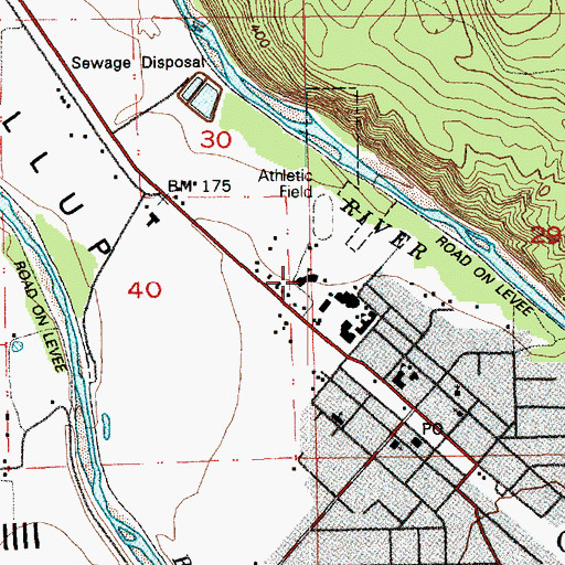 Topographic Map of Orting High School, WA