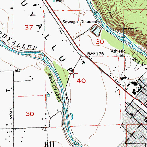 Topographic Map of Orting Middle School, WA