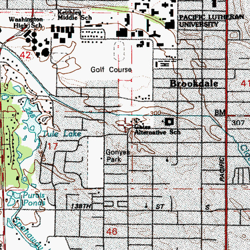 Topographic Map of Gates Secondary School, WA