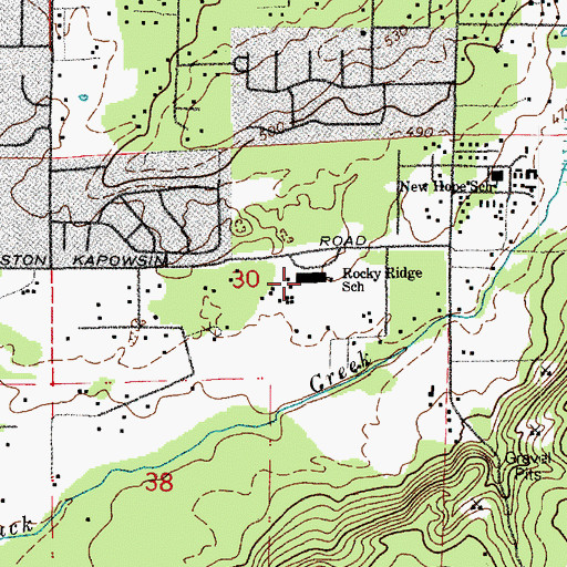 Topographic Map of Rocky Ridge Elementary School, WA
