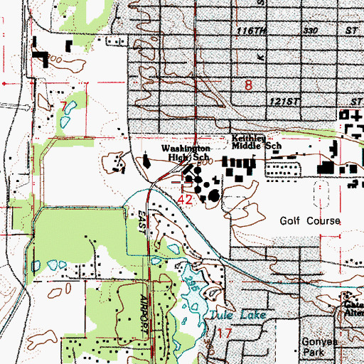 Topographic Map of Washington High School, WA