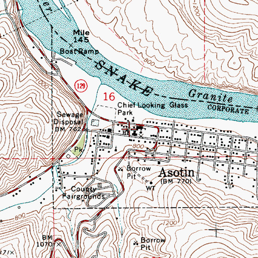 Topographic Map of Asotin Elementary School, WA