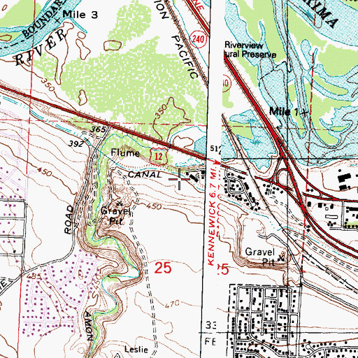 Topographic Map of Sunset View Elementary School, WA