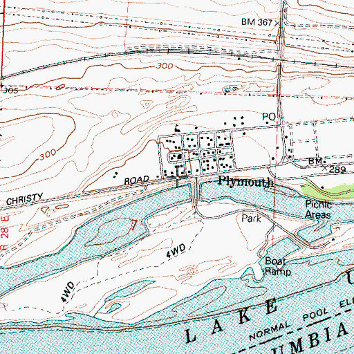 Topographic Map of Plymouth Elementary School, WA