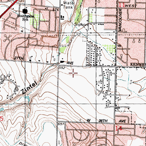 Topographic Map of Bethlehem Lutheran School, WA