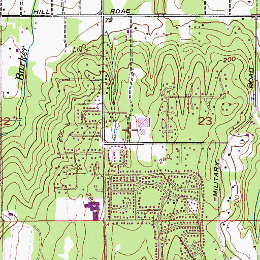 Topographic Map of Cottonwood Elementary School, WA