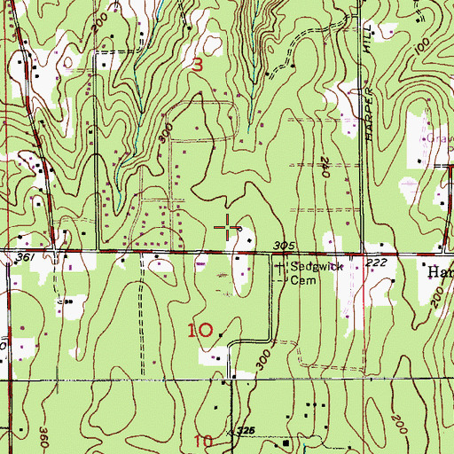 Topographic Map of John Sedgwick Junior High School, WA