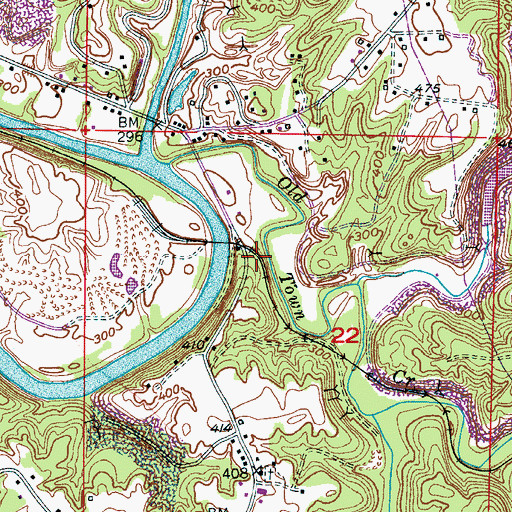 Topographic Map of Black Warrior Town (historical), AL