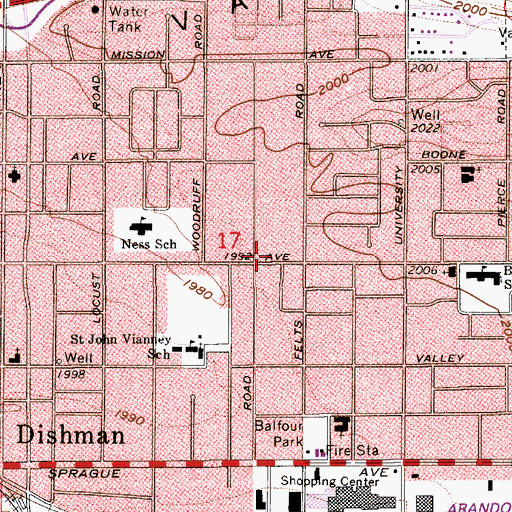 Topographic Map of Gethsemane Lutheran School, WA