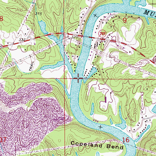 Topographic Map of Copeland Shoals, AL