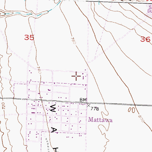 Topographic Map of Mattawa Elementary School, WA
