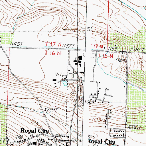 Topographic Map of Royal Middle School, WA