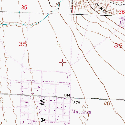 Topographic Map of Wahluke High School, WA