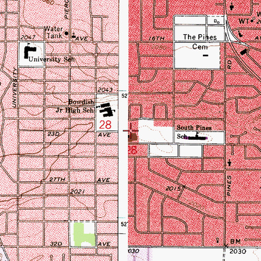 Topographic Map of The Oaks Academy, WA