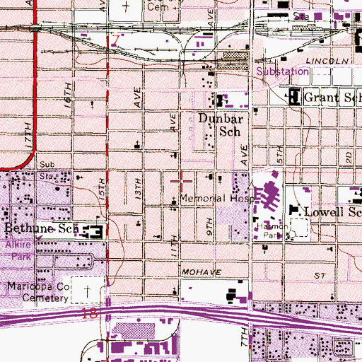 Topographic Map of Tumas Park, AZ