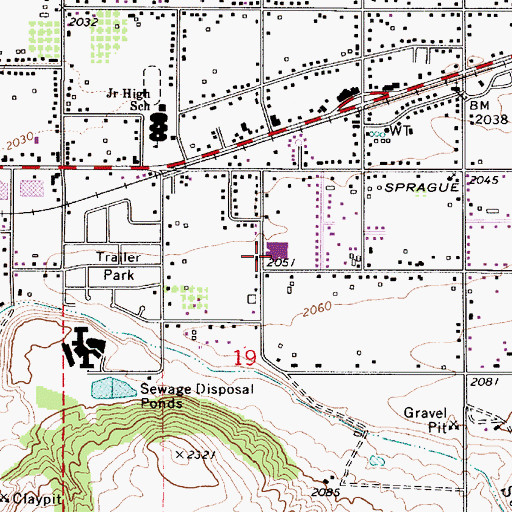 Topographic Map of Greenacres Elementary School, WA