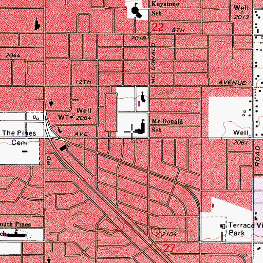 Topographic Map of McDonald Elementary School, WA