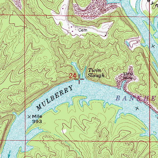 Topographic Map of Franklin Landing (historical), AL