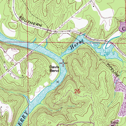 Topographic Map of Goodwin Ford, AL