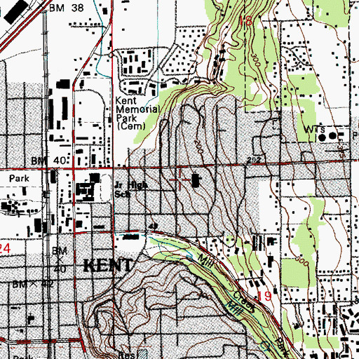 Topographic Map of Kent View Christian Elementary School, WA
