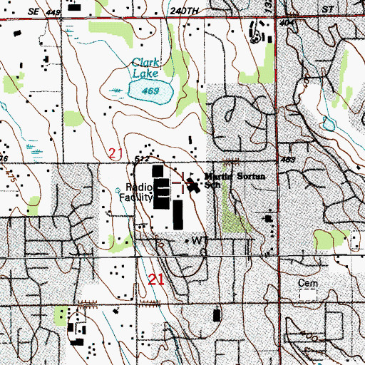 Topographic Map of Martin Sortun Elementary School, WA