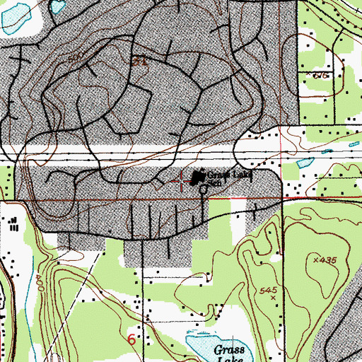 Topographic Map of Grass Lake Elementary School, WA
