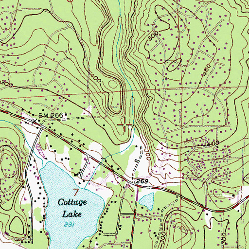 Topographic Map of Bear Creek Elementary School, WA