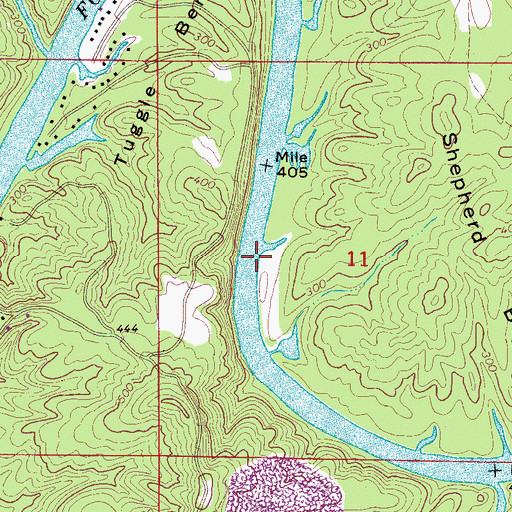 Topographic Map of Lock Number Fifteen (historical), AL
