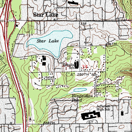 Topographic Map of Valhalla Elementary School, WA
