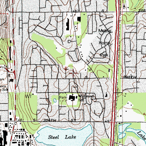 Topographic Map of Holy Innocents School of the Northwest, WA