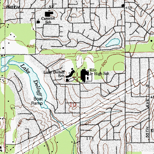 Topographic Map of Kilo Middle School, WA