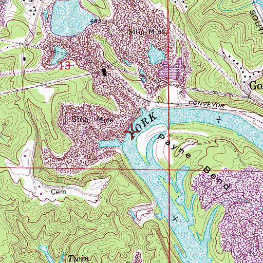 Topographic Map of Payne Ferry (historical), AL