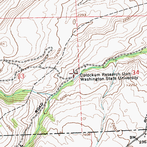 Topographic Map of Colockum Research Unit Washington State University, WA
