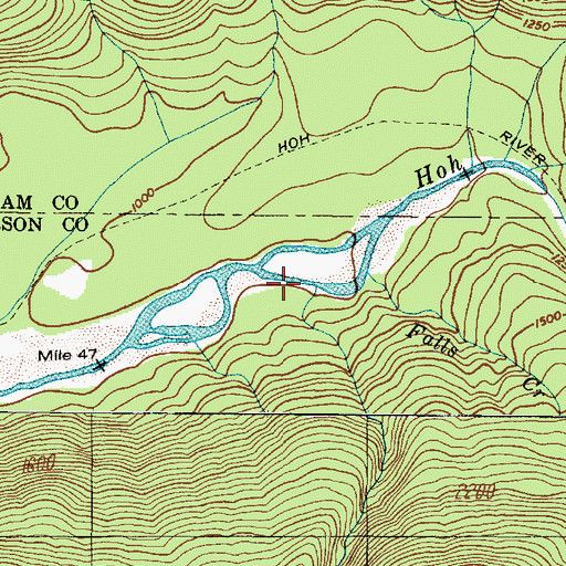 Topographic Map of Falls Creek, WA